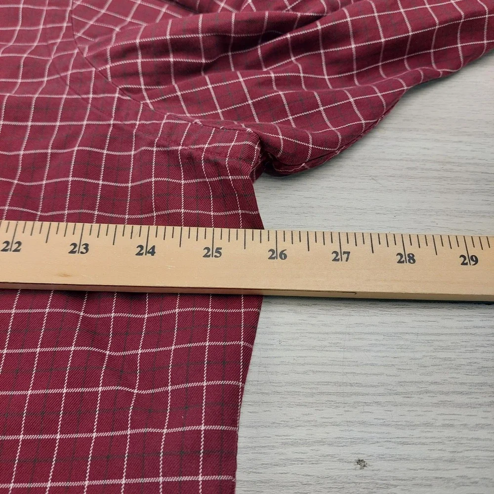 Polo Ralph Lauren Button Down Men XL Burgundy Grid Classic Fit Cotton Shirt